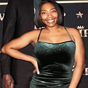 Shein Velvet Rhinestone Dress